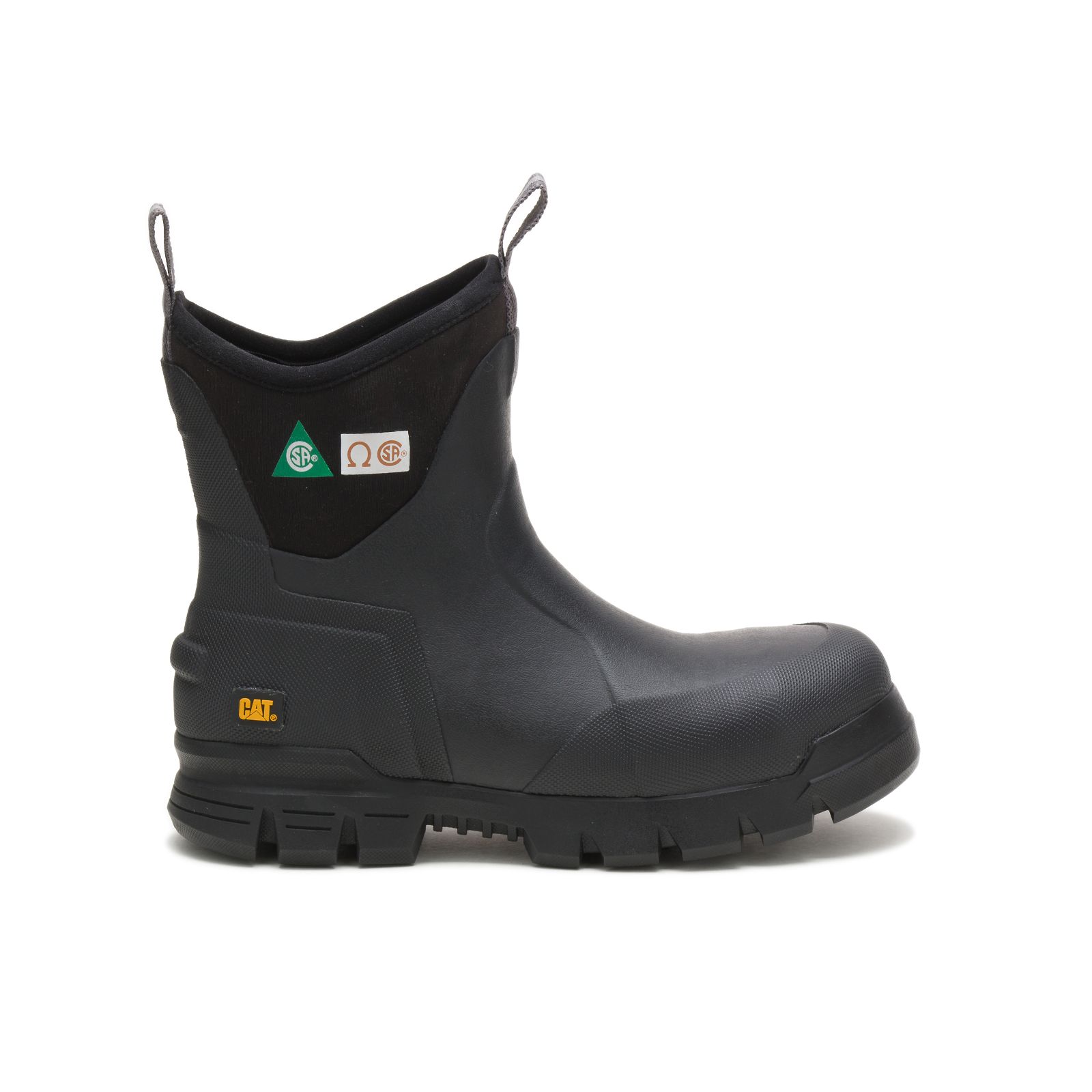 Caterpillar Boots South Africa - Cat Women's Stormers 6" Steel Toe Csa Rubber Boots Black BI4017639